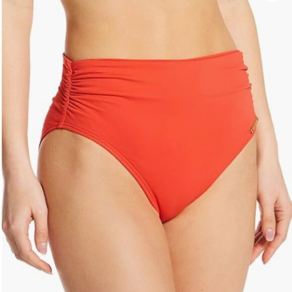 Vince Camuto Riviera Solids Convertible High-Waist Bikini Bottom Red XS 7855 - Picture 1 of 1